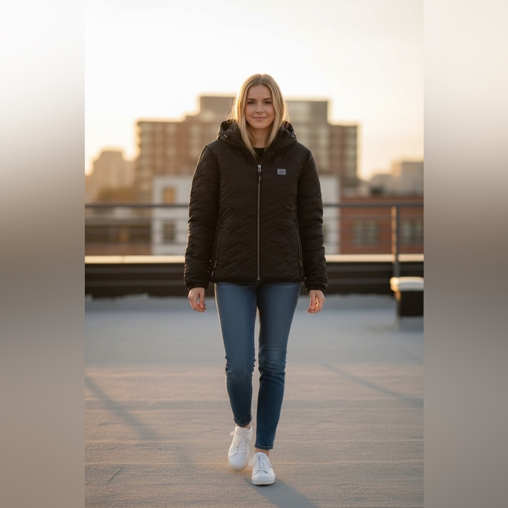 New Balance Black Quilted Puffer Jacket